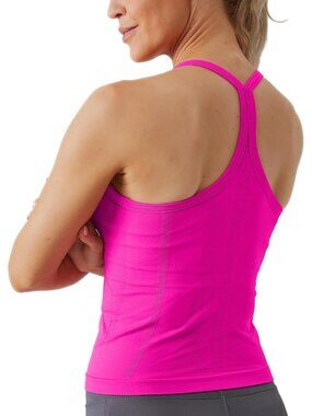 👑 Women's Hot Pink Sleeveless Gym Seamless Racerback Athletic Yoga Tank Tops